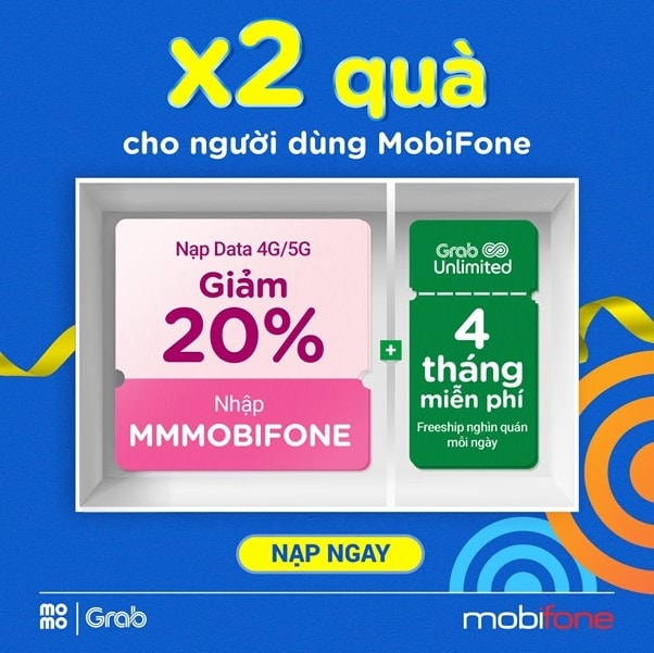 MobiFone kết hợp với MoMo và Grab tung chương trình siêu hời: Nạp data, nhân đôi quà tặng MobiFone kết hợp với MoMo và Grab tung chương trình siêu hời: Nạp data, nhân đôi quà tặng
