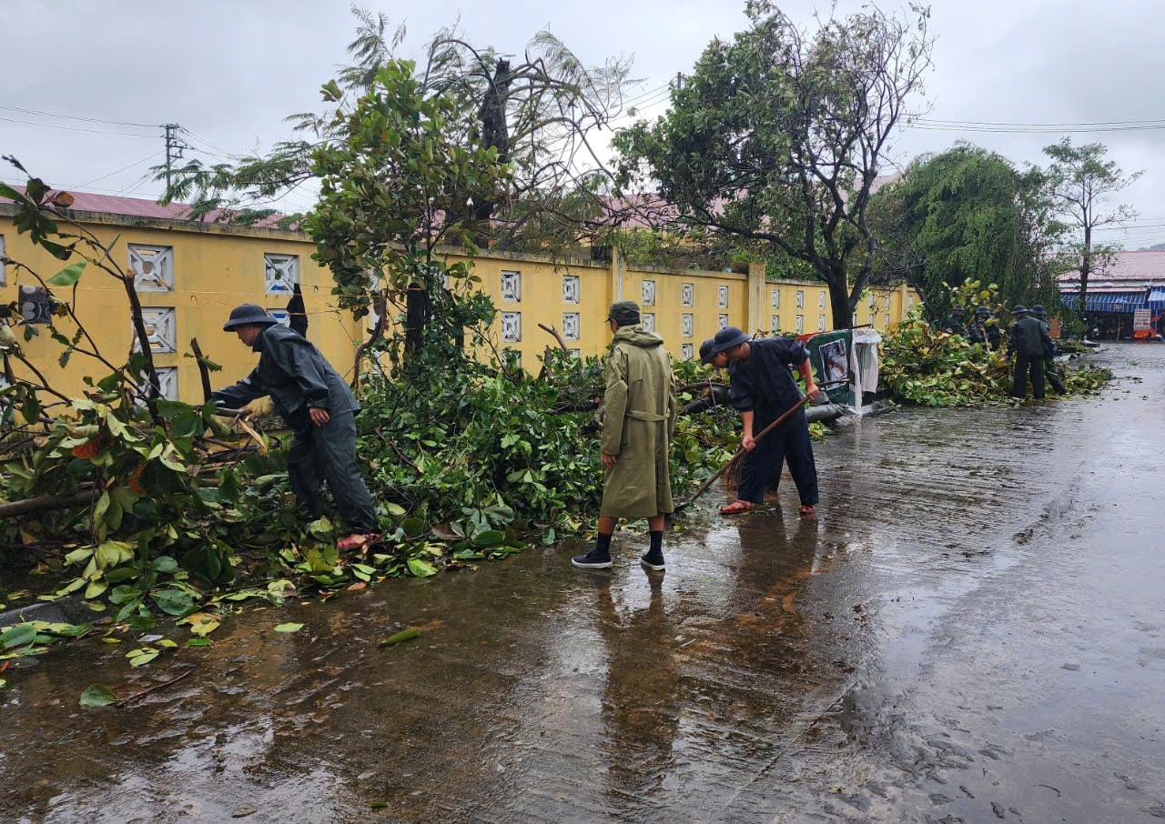 Cán bộ, chiến sỹ Lữ đoàn 170 Hải quân hỗ trợ chặt cây ngã đổ, dọn dẹp vệ sinh Cán bộ, chiến sỹ Lữ đoàn 170 Hải quân hỗ trợ chặt cây ngã đổ, dọn dẹp vệ sinh