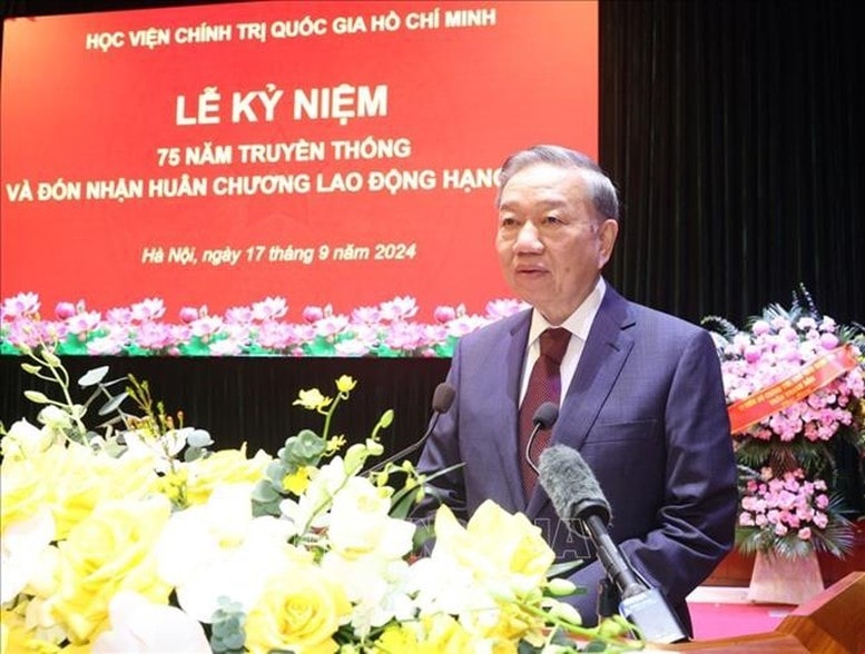 Tổng Bí thư, Chủ tịch nước Tô Lâm phát biểu chỉ đạo tại buổi lễ - Ảnh: TTXVN Tổng Bí thư, Chủ tịch nước Tô Lâm phát biểu chỉ đạo tại buổi lễ - Ảnh: TTXVN