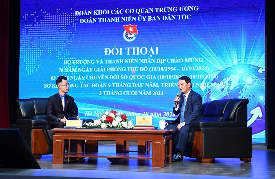 Bộ trưởng, Chủ nhiệm UBDT Hầu A Lềnh đối thoại với đoàn viên, thanh niên Bộ trưởng, Chủ nhiệm UBDT Hầu A Lềnh đối thoại với đoàn viên, thanh niên
