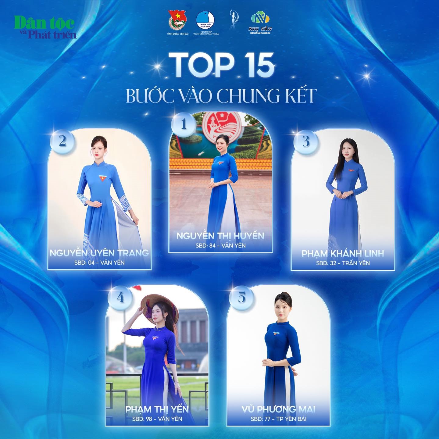 Top 15 thí sinh xuất sắc nhất đã sẵn sàng tranh tài để tìm ra Hoa khôi Duyên dáng Thanh niên Yên Bái 2024 Top 15 thí sinh xuất sắc nhất đã sẵn sàng tranh tài để tìm ra Hoa khôi Duyên dáng Thanh niên Yên Bái 2024