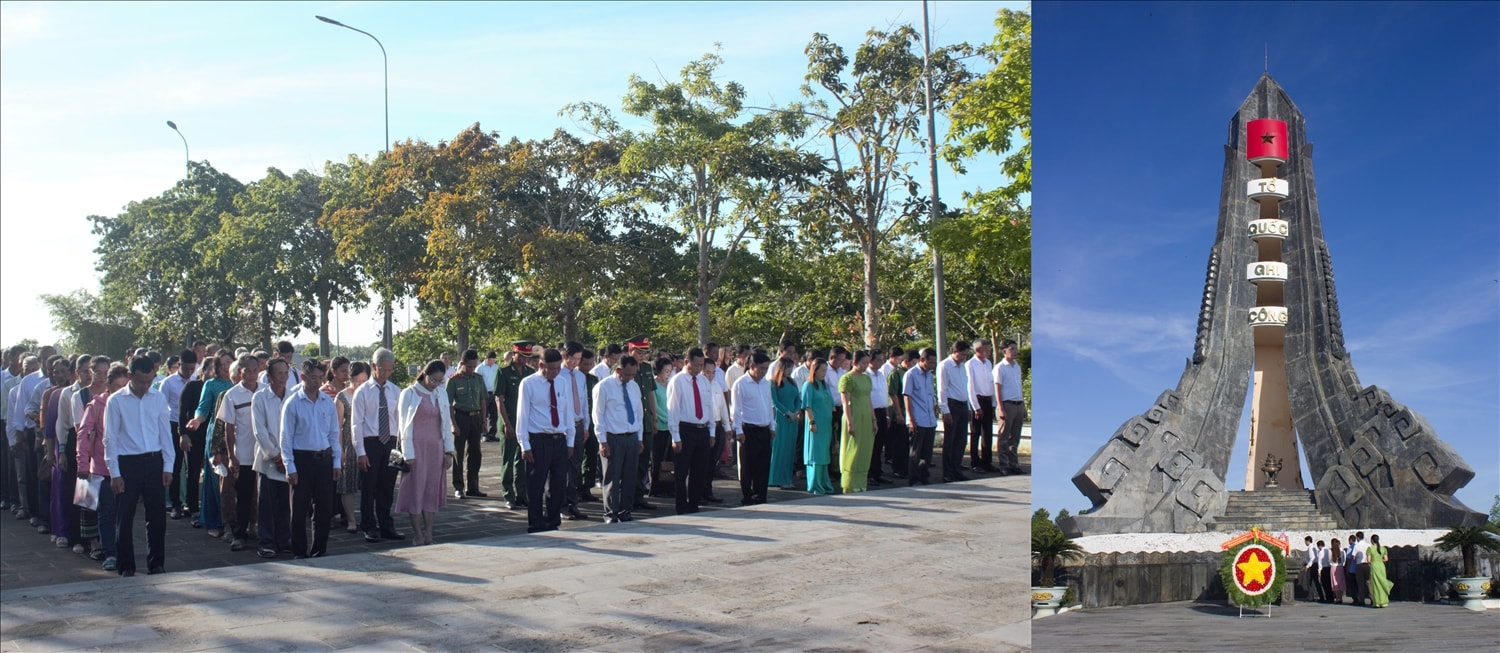 Các đại biểu tưởng niệm các Anh hùng liệt sỹ tại Nghĩa trang Liệt sĩ tỉnh Hậu Giang