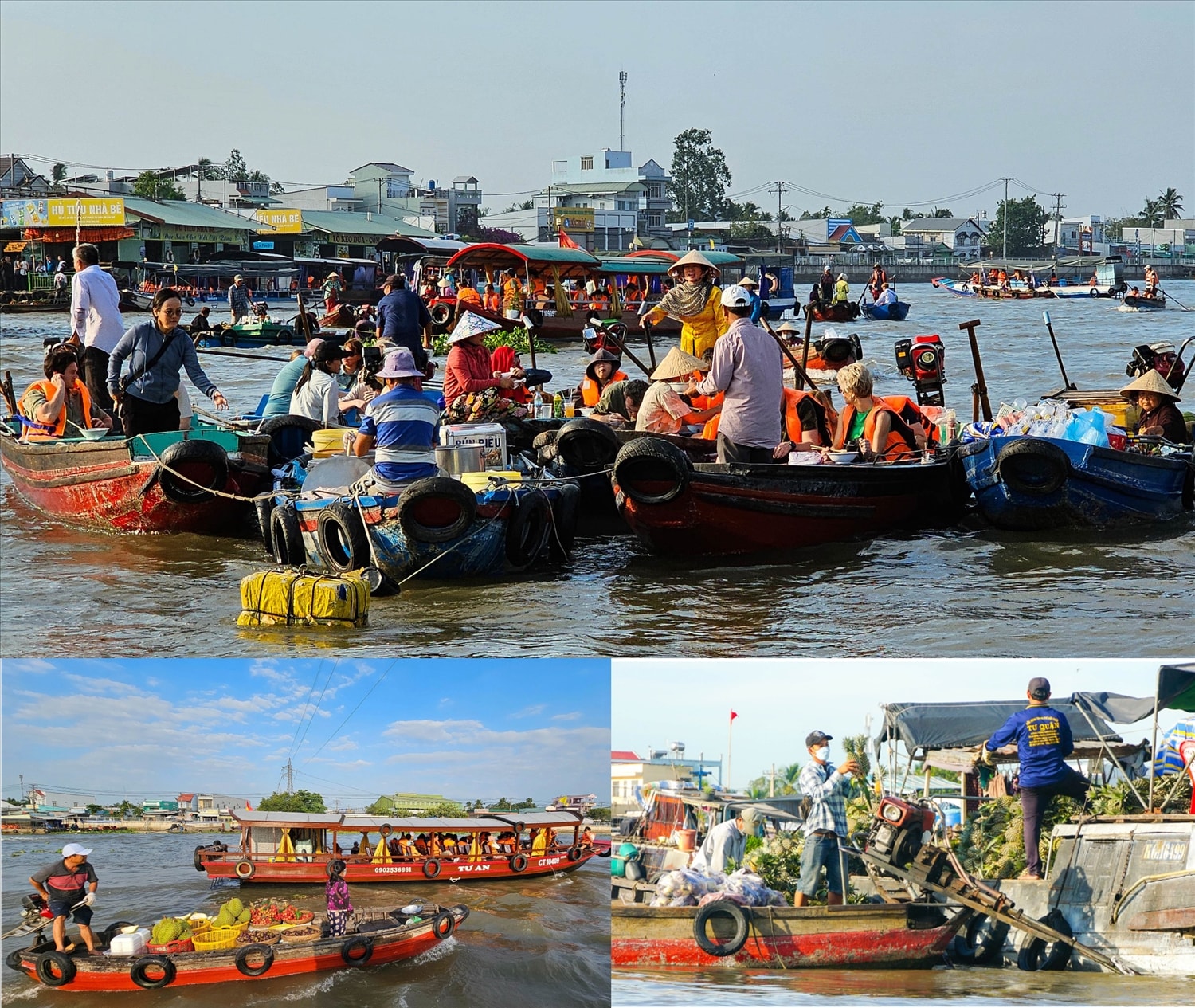 Hoạt động buôn bán tạo ra một khung cảnh trên bến dưới thuyền sinh động và đầy sức sống