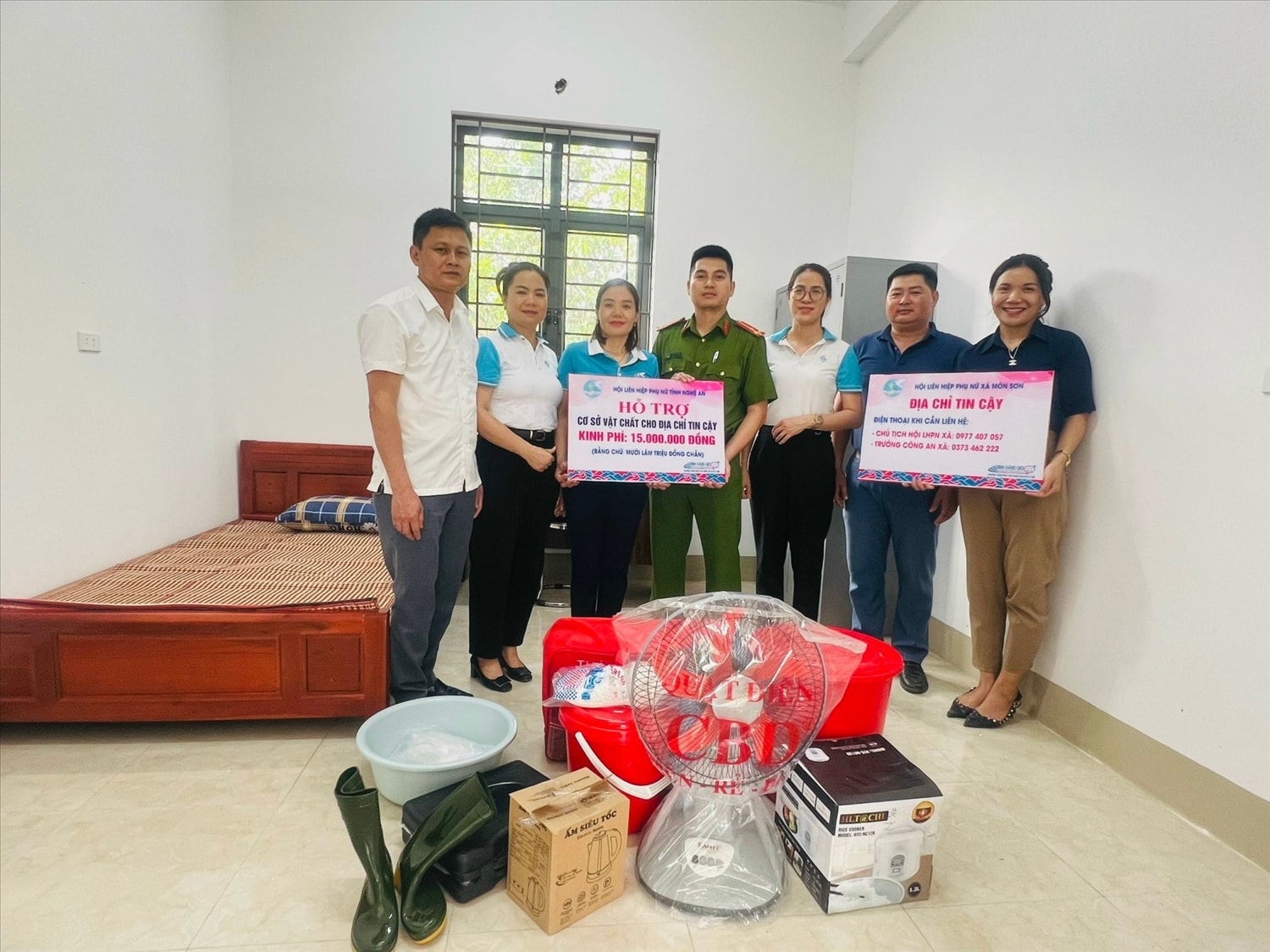 Hỗ trợ cơ sở vật chất cho mô hình Địa chỉ tin cậy - Mô hình hỗ trợ phụ nữ bị bạo lực gia đình có nơi tạm lánh, được các cấp hội triển khai hiệu quả