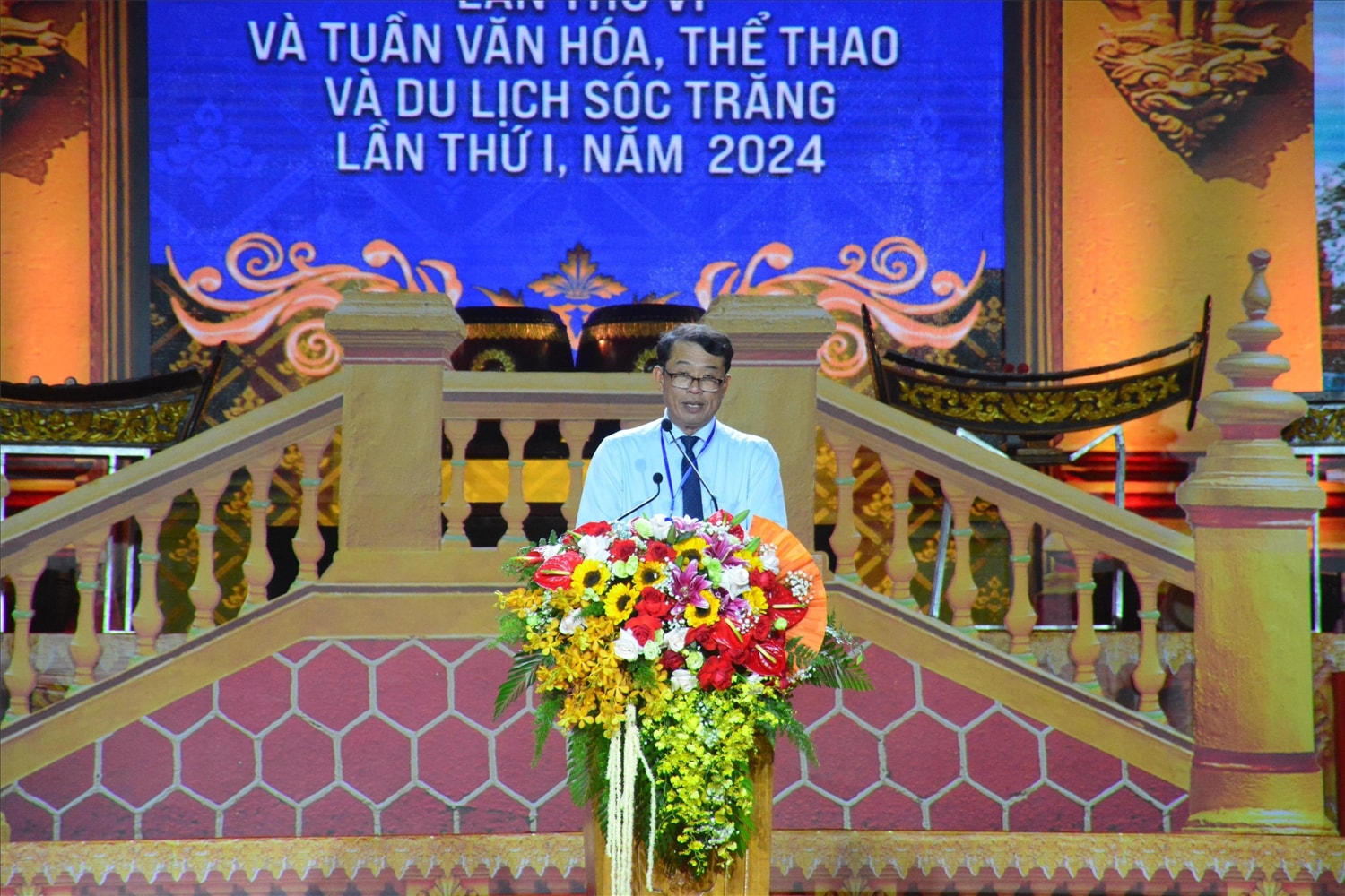 Phó Chủ tịch Ủy ban nhân dân tỉnh Sóc Trăng Nguyễn Văn Khởi phát biểu khai mạc