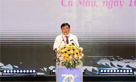 Ông Phạm Thành Ngại, Chủ tịch UBND tỉnh Cà Mau  phát biểu tại buổi lễ