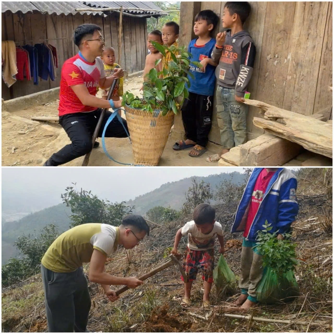 Cải tuyên truyền về lợi ích trồng cây đối với các em nhỏ tại địa phương