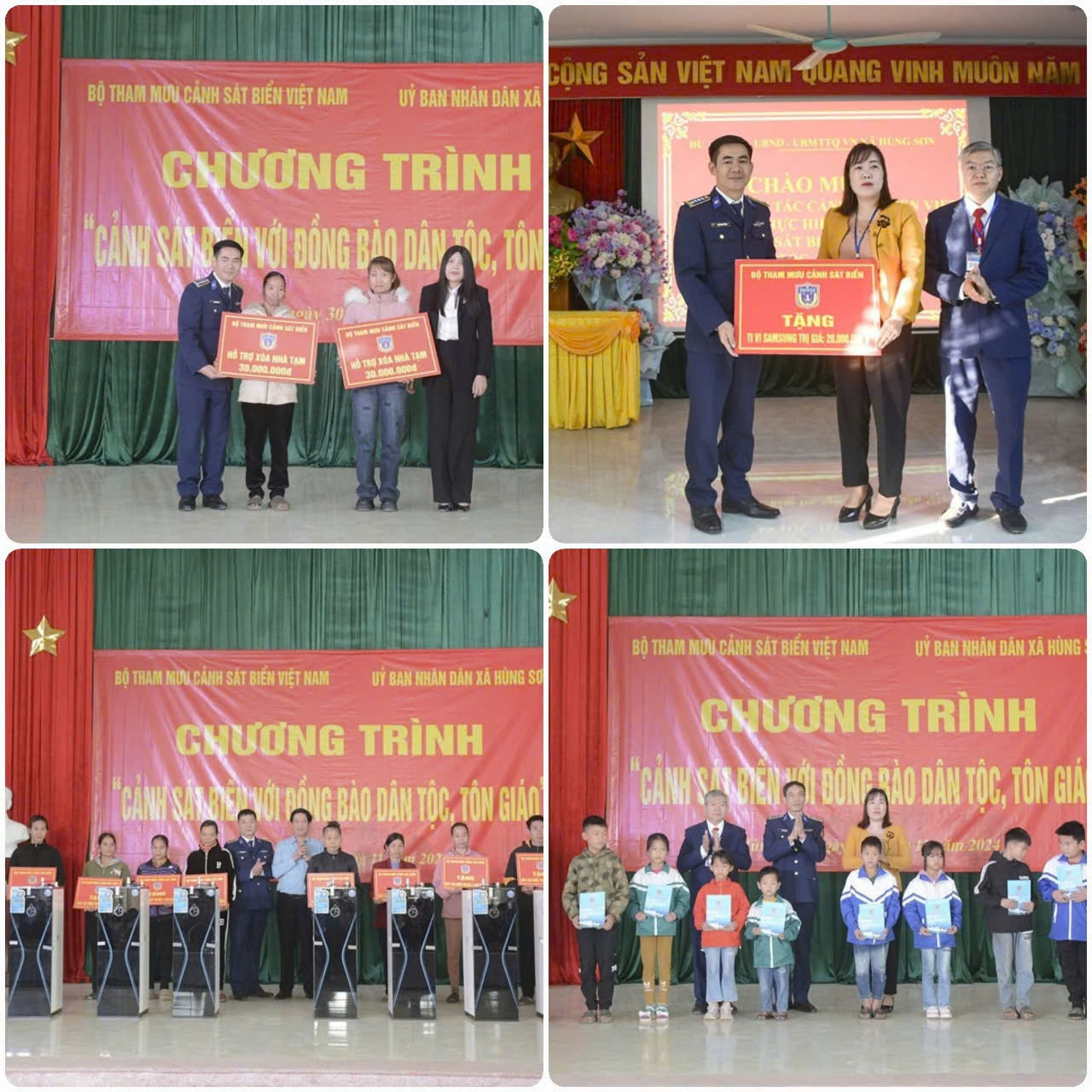 Trao hỗ trợ tặng gia đình có hoàn cảnh đặc biệt khó khăn, gia đình chính sách, học sinh nghèo vươn lên trong học tập tại xã Hùng Sơn, huyện Kim Bôi, Hòa Bình