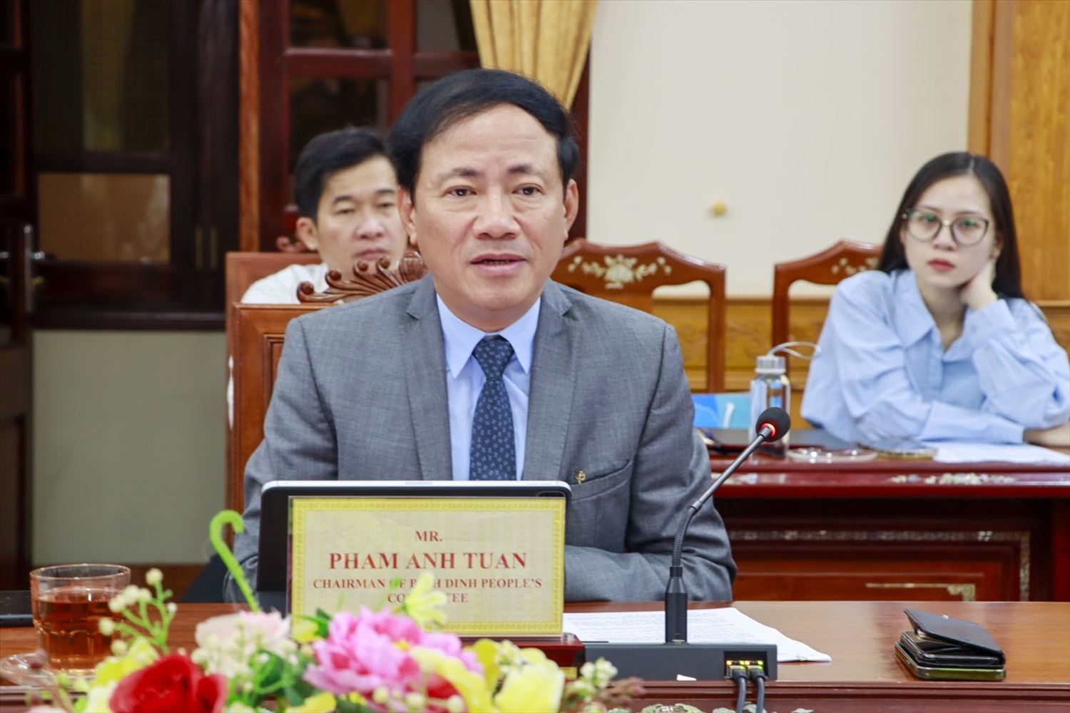 Ông Phạm Anh Tuấn - Chủ tịch UBND tỉnh Bình Định phát biểu tại lễ ký kết. Ông Phạm Anh Tuấn - Chủ tịch UBND tỉnh Bình Định phát biểu tại Lễ ký kết