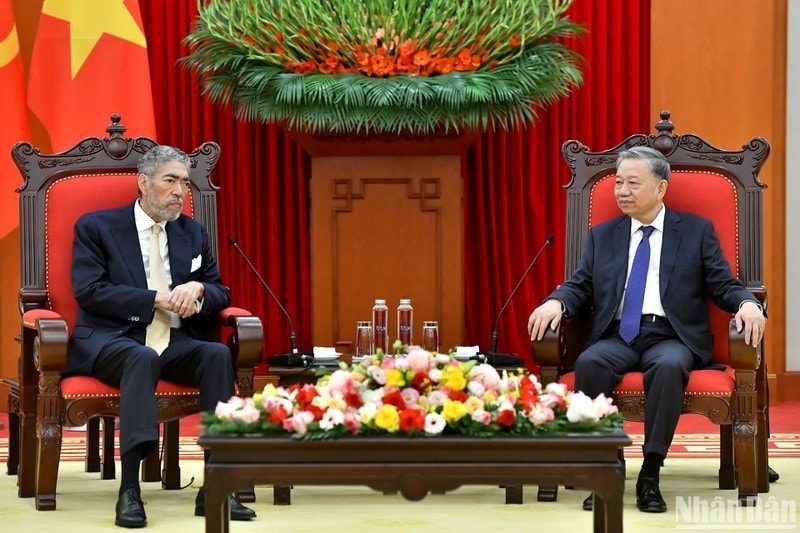 Tổng Bí thư Tô Lâm tiếp đồng chí Miguel Mejia. (Ảnh: ĐĂNG KHOA) Tổng Bí thư Tô Lâm tiếp đồng chí Miguel Mejia. (Ảnh: ĐĂNG KHOA)