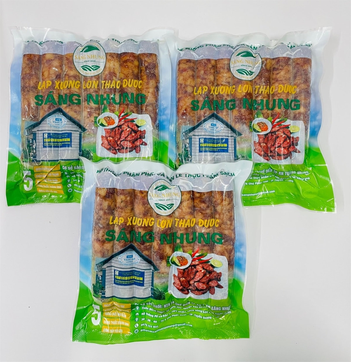 Sản phẩm Lạp Xưởng lợn thảo dược Sáng Nhung (sản phẩm đánh giá, phân hạng OCOP 3 sao năm 2023)