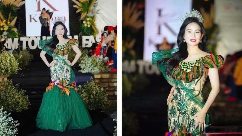 Hoa hậu Doanh nhân thế giới người Việt năm 2022 Nguyễn Thị Thảo trình diễn bộ sưu tập thời trang Hoa hậu Doanh nhân thế giới người Việt năm 2022 Nguyễn Thị Thảo trình diễn bộ sưu tập thời trang