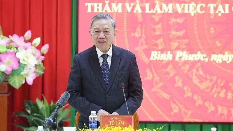 Tổng Bí thư Tô Lâm phát biểu tại buổi làm việc. (Ảnh: Thống Nhất/TTXVN) Tổng Bí thư Tô Lâm phát biểu tại buổi làm việc. (Ảnh: Thống Nhất/TTXVN)