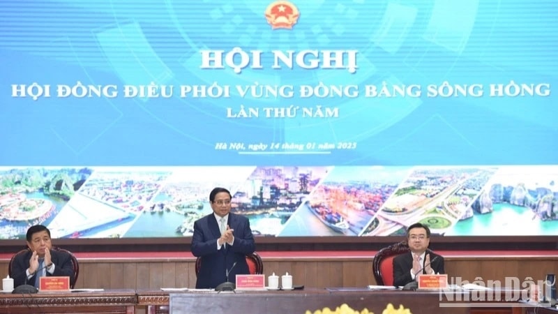 Thủ tướng Phạm Minh Chính chủ trì Hội nghị Hội đồng điều phối vùng Đồng bằng sông Hồng lần thứ năm. (Ảnh: TRẦN HẢI) Thủ tướng Phạm Minh Chính chủ trì Hội nghị Hội đồng điều phối vùng Đồng bằng sông Hồng lần thứ năm. (Ảnh: TRẦN HẢI)