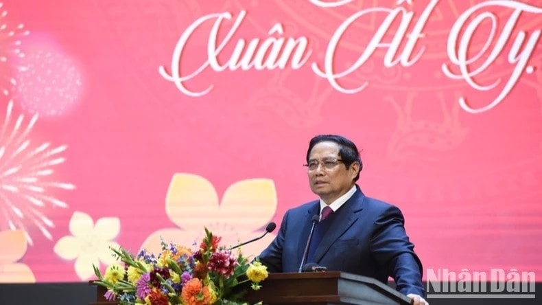 Thủ tướng Phạm Minh Chính phát biểu ý kiến chỉ đạo. (Ảnh: TRẦN HẢI) Thủ tướng Phạm Minh Chính phát biểu ý kiến chỉ đạo. (Ảnh: TRẦN HẢI)