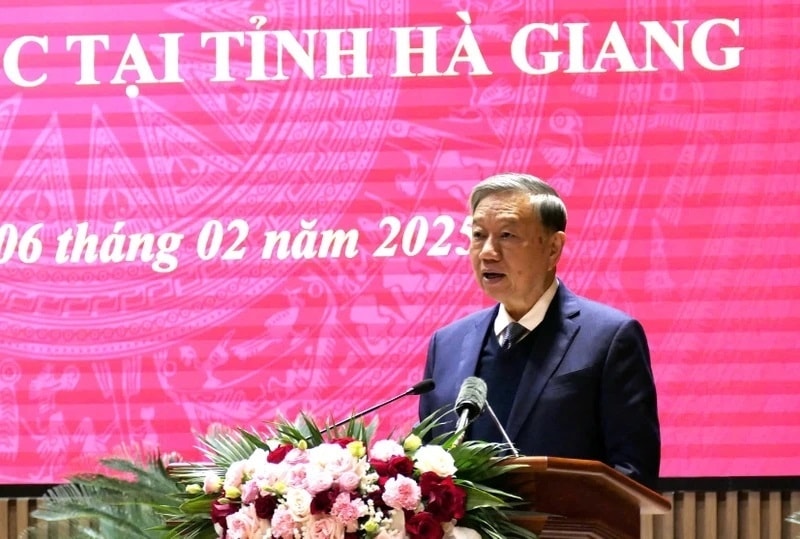 Tổng Bí thư Tô Lâm phát biểu tại buổi làm việc.
