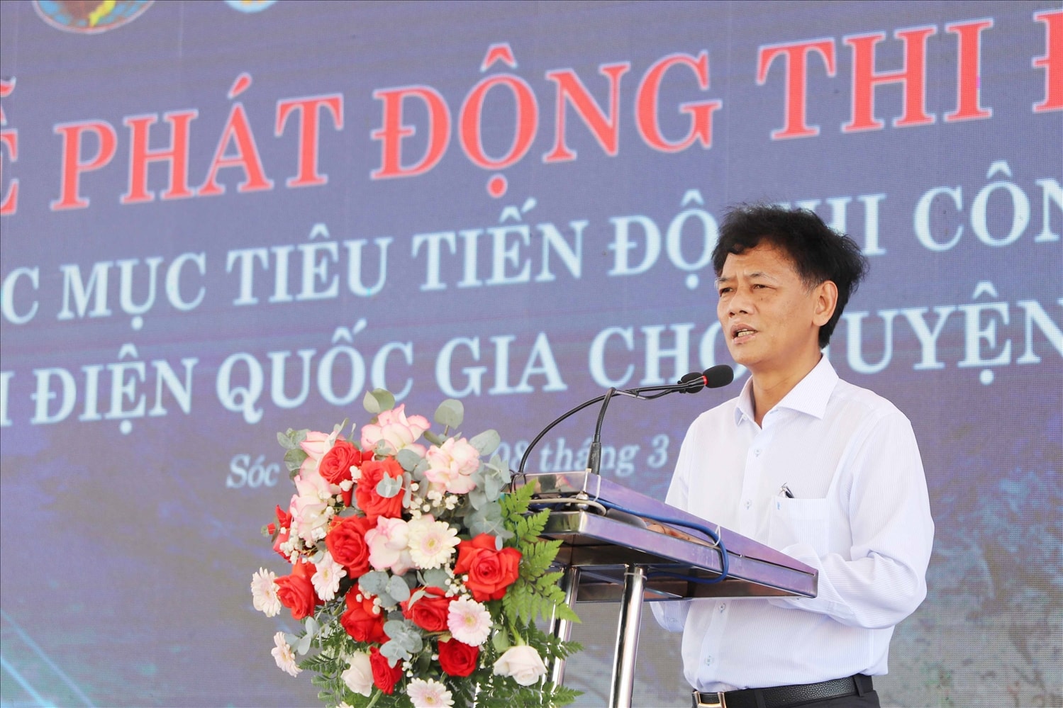 Bí thư Tỉnh ủy Sóc Trăng Lâm Văn Mẫn phát biểu tại buổi lễ Bí thư Tỉnh ủy Sóc Trăng Lâm Văn Mẫn phát biểu tại buổi lễ