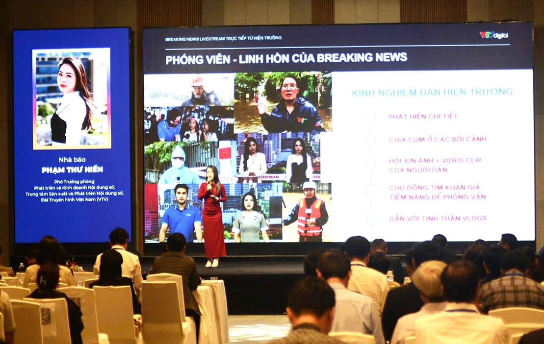 Nhà báo Phạm Thư Hiền - Phó Trưởng phòng Phát triển và Kinh doanh nội dung số, Trung tâm Sản xuất và Phát triển nội dung số (Đài Truyền hình Việt Nam) cho rằng, Công nghệ đang làm thay đổi cục diện truyền thông Nhà báo Phạm Thư Hiền - Phó Trưởng phòng Phát triển và Kinh doanh nội dung số, Trung tâm Sản xuất và Phát triển nội dung số (Đài Truyền hình Việt Nam) cho rằng, Công nghệ đang làm thay đổi cục diện truyền thông