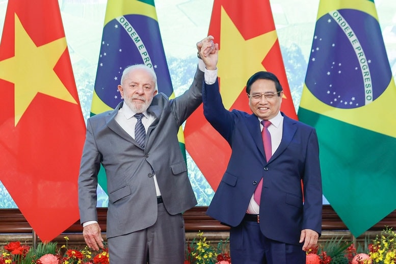 Thủ tướng Phạm Minh Chính và Tổng thống Brazil Luiz Inácio Lula da Silva - Ảnh: VGP/Nhật Bắc Thủ tướng Phạm Minh Chính và Tổng thống Brazil Luiz Inácio Lula da Silva - Ảnh: VGP/Nhật Bắc