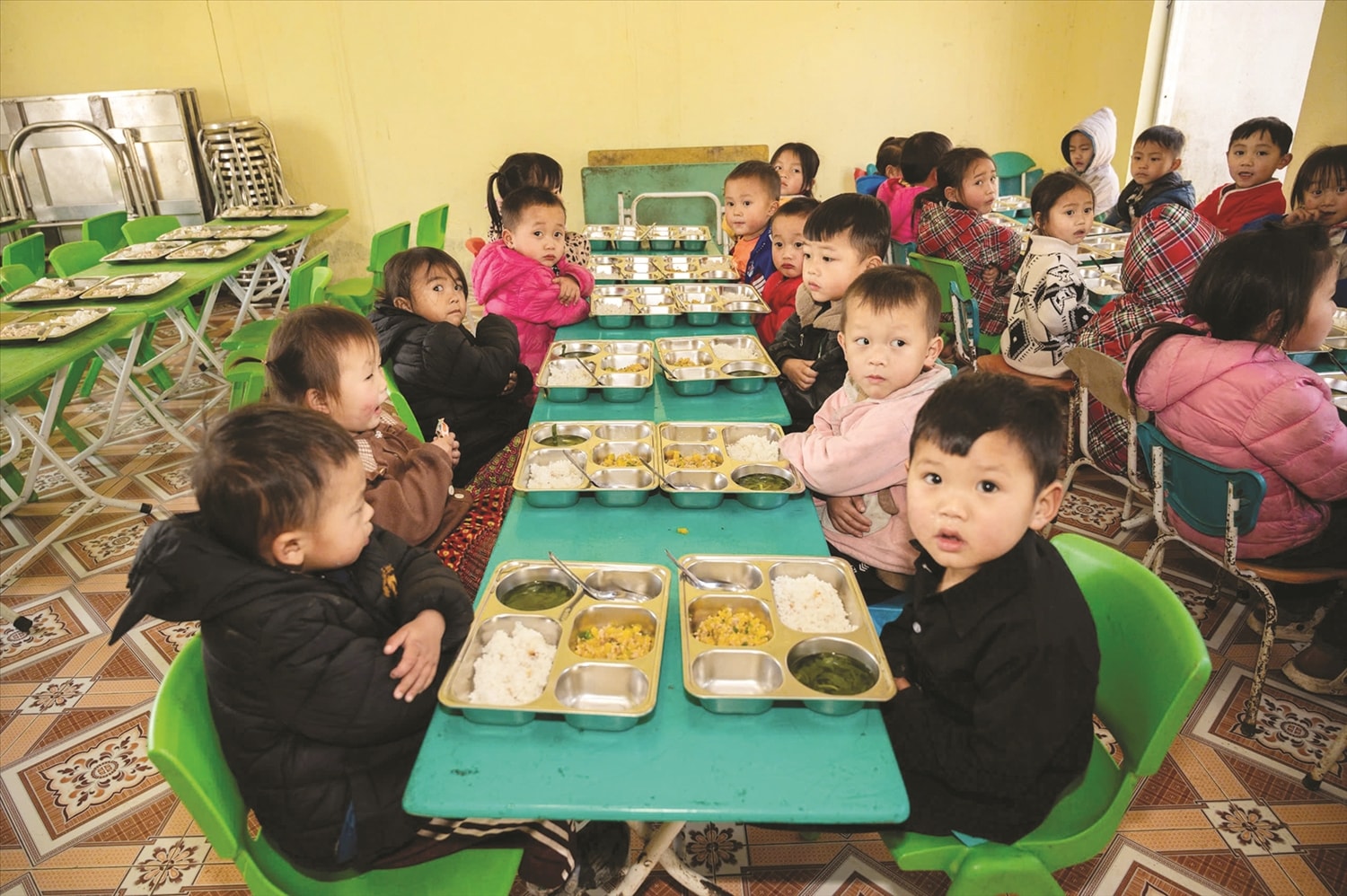  Học sinh điểm trường mầm non Cáo Phìn - Trường Mầm non Thèn Chu Phìn, xã Thèn Chu Phìn, huyện Hoàng Su Phì, tỉnh Hà Giang.  Ảnh: Vũ Mừng