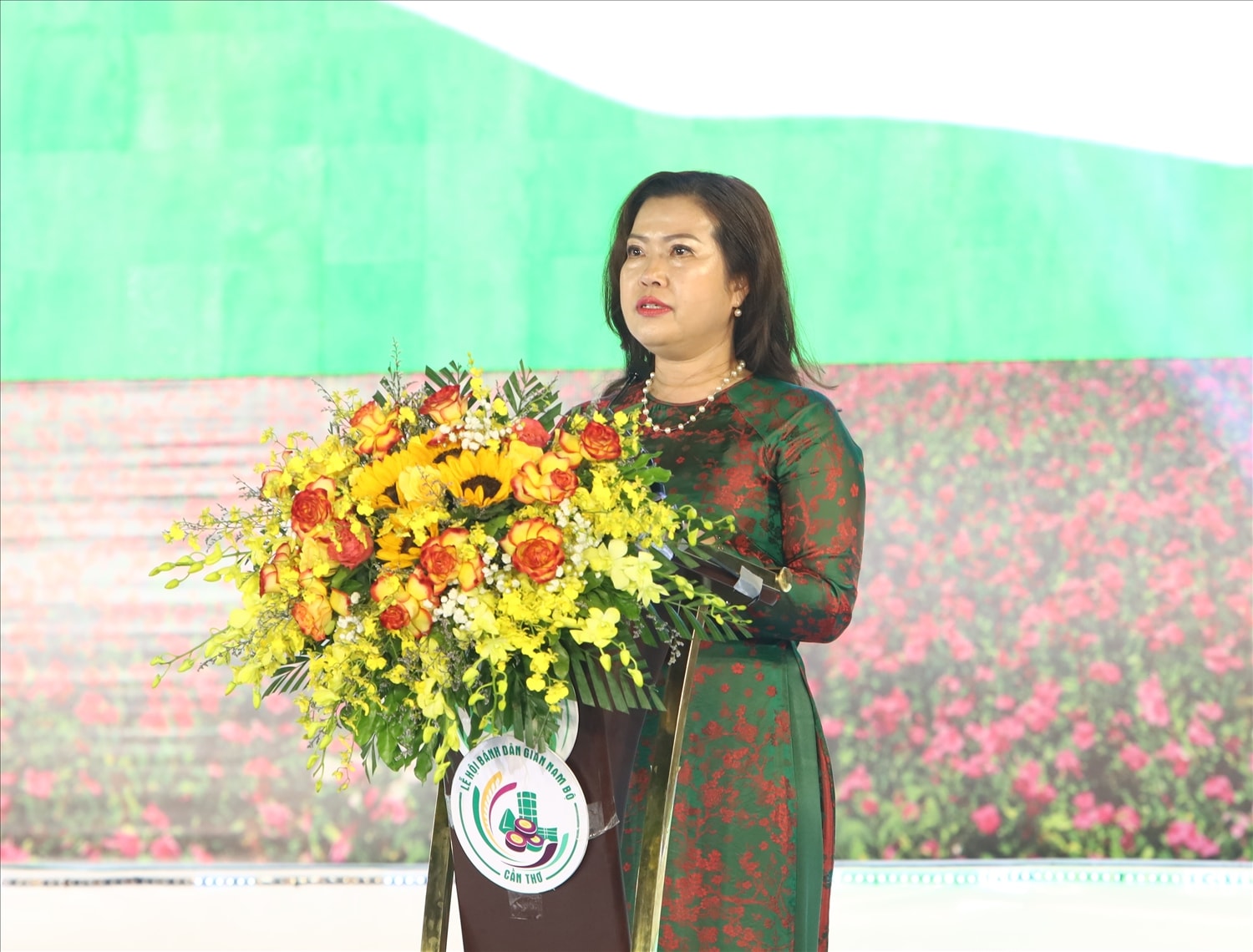Bà Nguyễn Thị Ngọc Điệp - Phó Chủ tịch UBND TP. Cần Thơ, phát biểu tại Lễ khai mạc. (Ảnh: Trung Phạm)