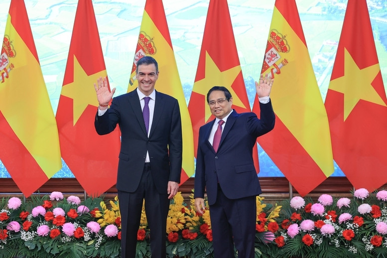 Thủ tướng Phạm Minh Chính và Thủ tướng Pedro Sánchez - Ảnh: VGP/Nhật Bắc Thủ tướng Phạm Minh Chính và Thủ tướng Pedro Sánchez - Ảnh: VGP/Nhật Bắc