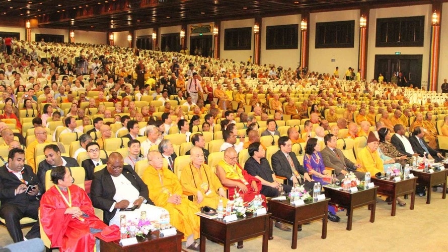 Các đại biểu dự lễ khai mạc Đại lễ Vesak LHQ năm 2014 tại chùa Bái Đính, tỉnh Ninh Bình. (Ảnh tư liệu)