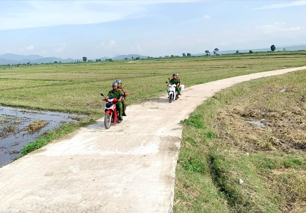 Công an xã Krông Pa thường xuyên tuần tra đảm bảo tình hình ANTT tại địa phương