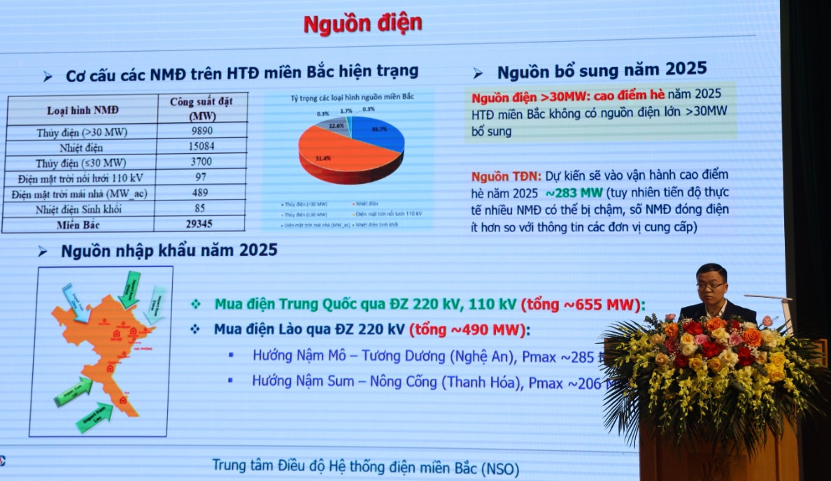 Ông Lưu ông Đăng - Trung tâm Điều độ hệ thống điện miền Bắc chia sẻ tại chương trình Hội nghị khách hàng 2025