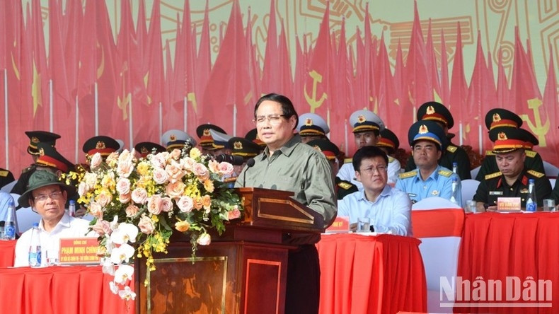 Thủ tướng Phạm Minh Chính phát biểu ý kiến chỉ đạo. (Ảnh: THANH GIANG).