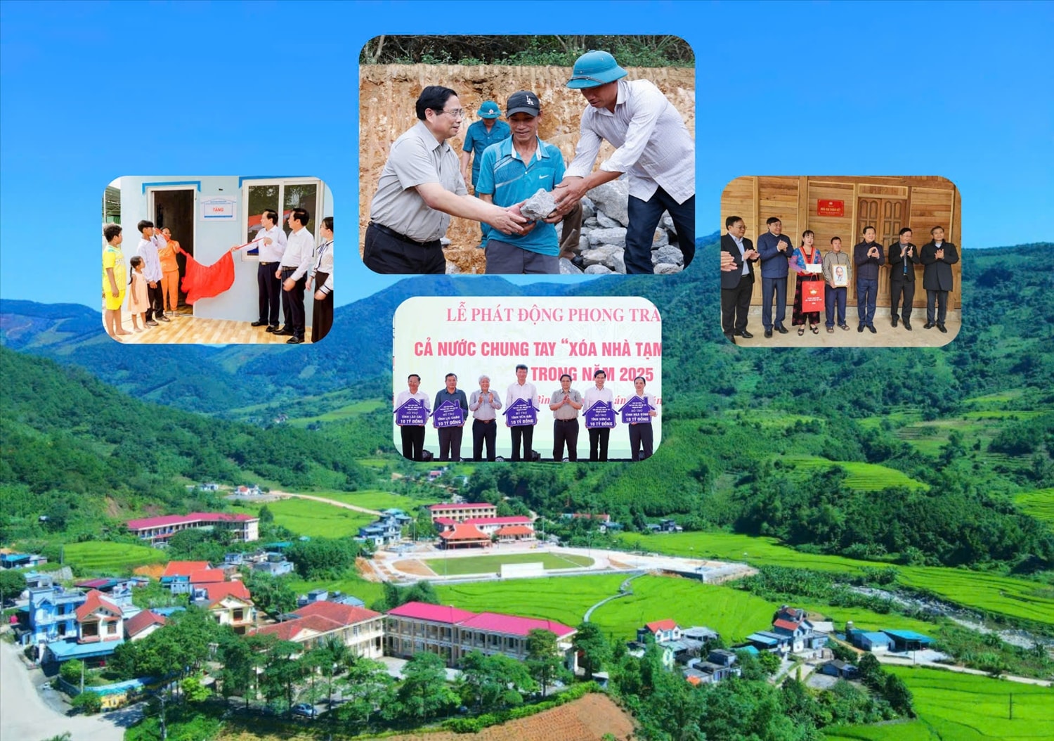Với trách nhiệm từ trái tim, mục tiêu hoàn thành Chương trình xóa nhà tạm, nhà dột nát trên phạm vi cả nước trước ngày 31/10/2025 là ý chí của cả hệ thống chính trị. Chương trình đã và đang trở thành một phong trào toàn diện, huy động, tập trung được đa dạng các nguồn lực từ Trung ương đến địa phương, cộng đồng doanh nghiệp.