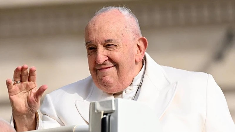 Hình ảnh Giáo hoàng Francis tại Vatican, ngày 13/3/2024. (Ảnh: Tân Hoa xã) Hình ảnh Giáo hoàng Francis tại Vatican, ngày 13/3/2024. (Ảnh: Tân Hoa xã)
