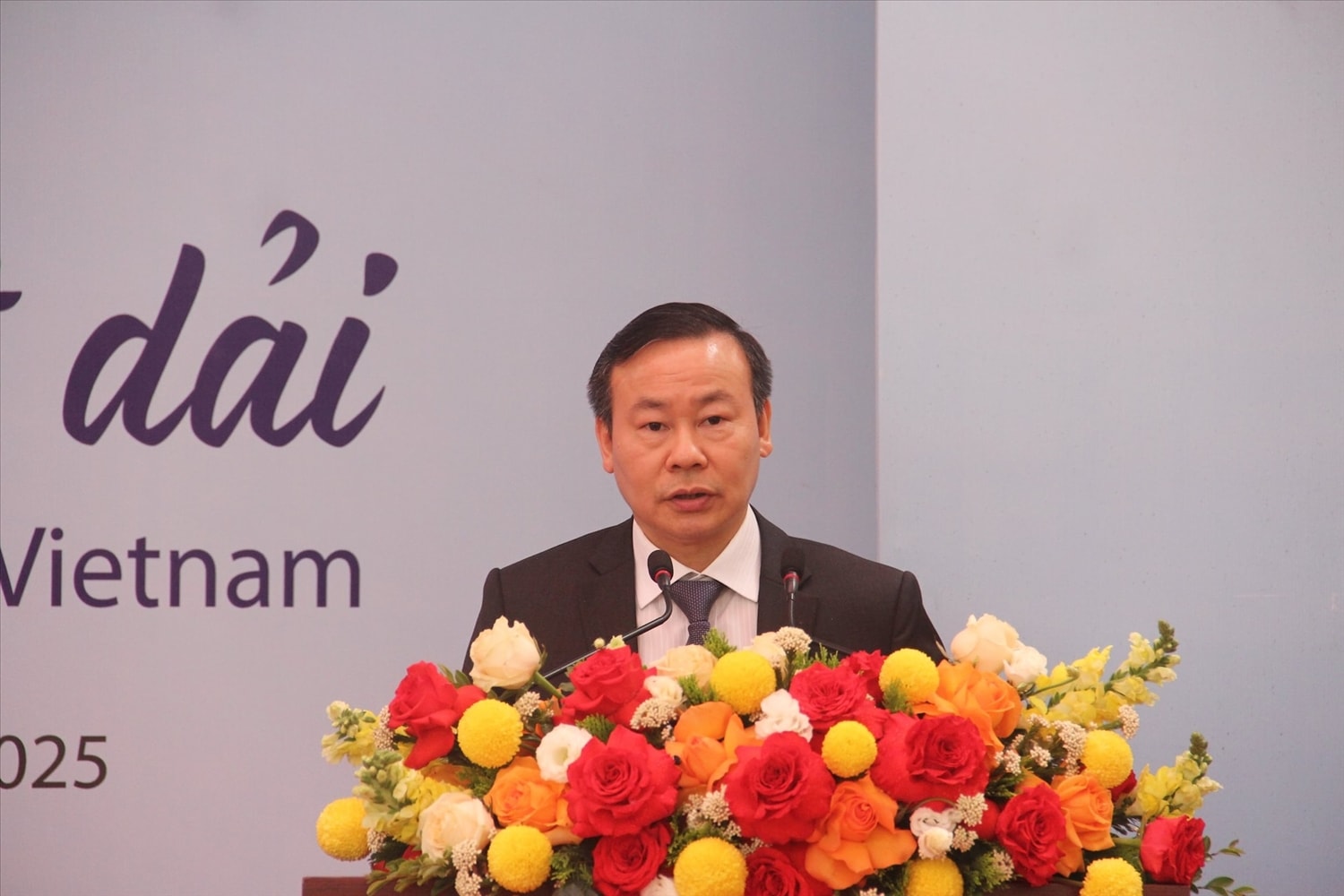 Ông Nguyễn Văn Đoàn – Gám đốc Bảo tàng Lịch sử quốc gia phát biểu tại buổi lễ. Ảnh: Phạm Sỹ.