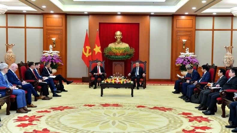Quang cảnh buổi tiếp tại Trụ sở Trung ương Đảng. (Ảnh: ĐĂNG KHOA)