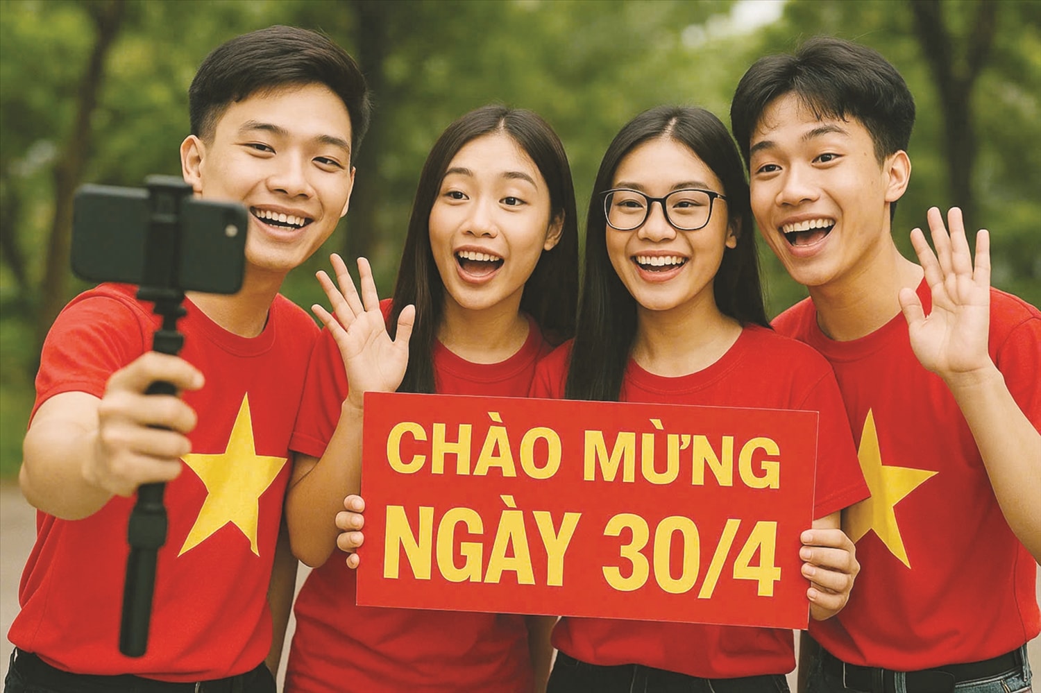 Trong thời đại công nghệ, lòng yêu nước không chỉ được thể hiện qua hành động trực tiếp, mà còn được lan tỏa mạnh mẽ qua từng bài đăng, từng đoạn video, từng câu chuyện kể trên không gian mạng. Với sự hỗ trợ của công nghệ và sức sáng tạo không giới hạn, thế hệ trẻ đang góp phần làm sống dậy những trang sử hào hùng bằng ngôn ngữ của thời đại Nhóm bạn trẻ quay video clip chào mừng Ngày Giải phóng miền Nam, thống nhất đất nước