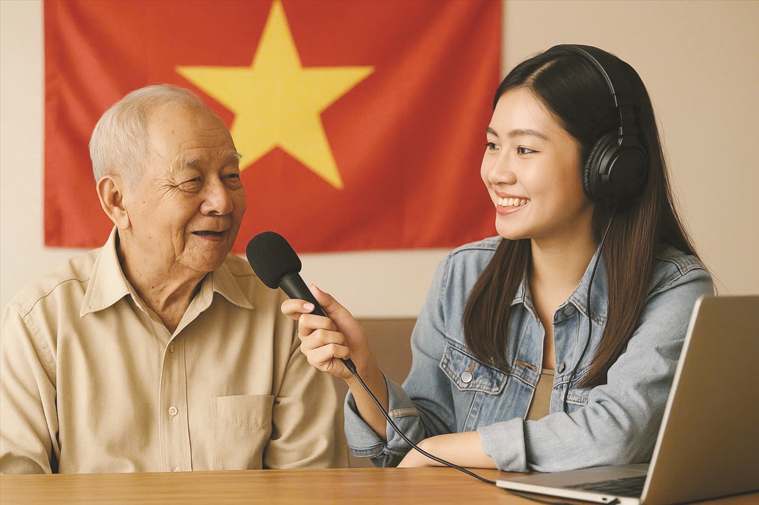 Bạn trẻ thực hiện podcast phỏng vấn ông bà để kể lại ký ức ngày giải phóng miền Nam, kết nối giữa các thế hệ qua không gian mạng Bạn trẻ thực hiện podcast phỏng vấn ông bà để kể lại ký ức ngày giải phóng miền Nam, kết nối giữa các thế hệ qua không gian mạng