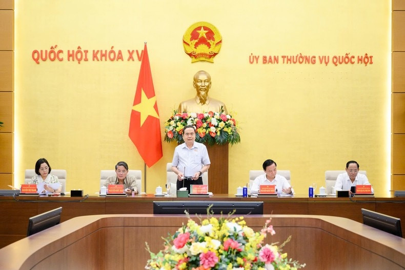 Chủ tịch Quốc hội Trần Thanh Mẫn phát biểu tại cuộc họp. (Ảnh: Duy Linh)