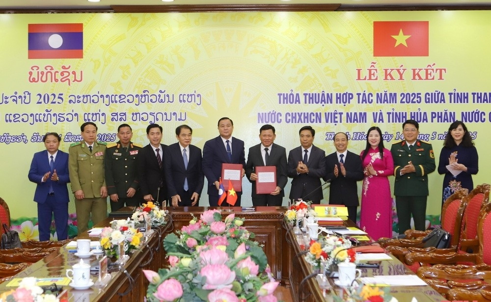Hai tỉnh Thanh Hóa - Hủa Phăn ký kết Thỏa thuận hợp tác năm 2025 