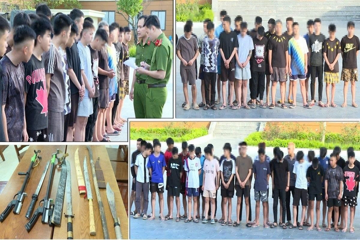 Công an tỉnh Thanh Hóa mới triệu tập 47 thanh thiếu niên có hành vi gây rối trật tự công cộng. Ảnh:CACC