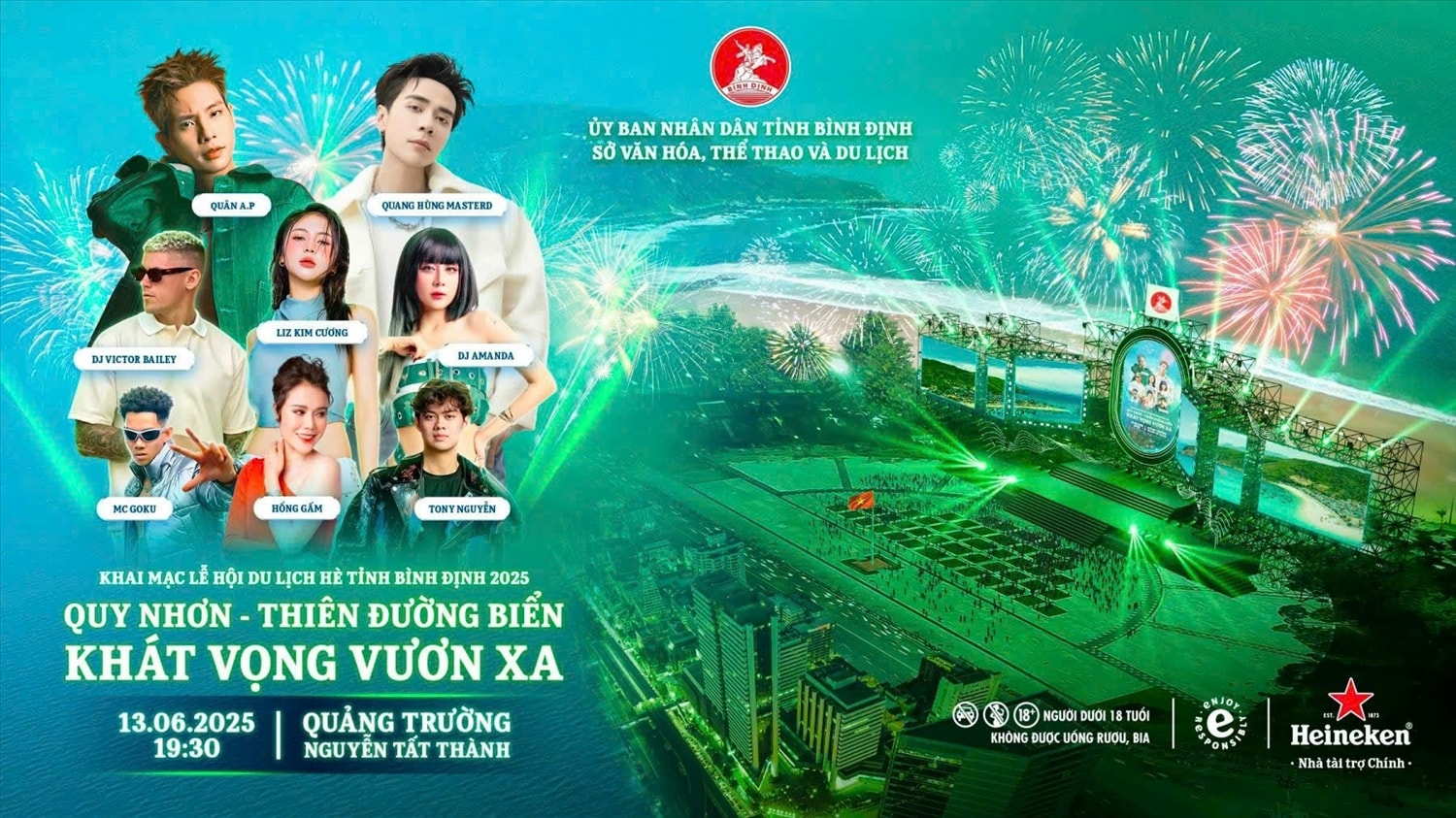 Chương trình khai mạc Lễ hội du lịch Bình Định hè năm 2025 có sự tham gia của nhiều nghệ sĩ nổi tiếng
