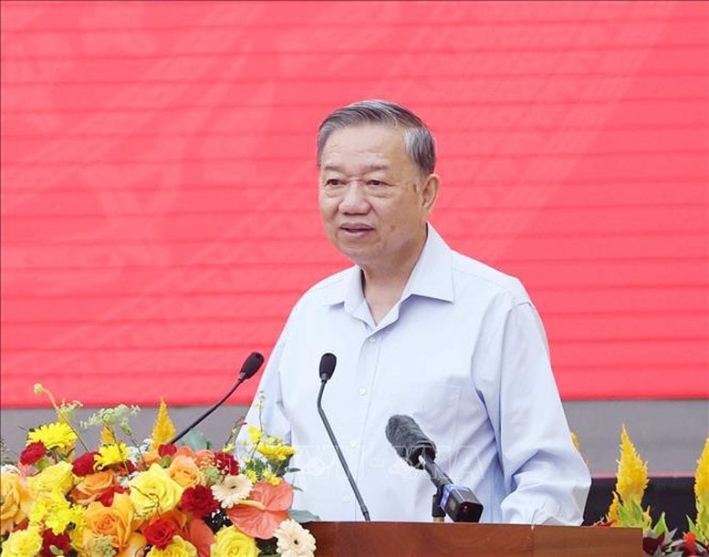 Tổng Bí thư Tô Lâm phát biểu tại cuộc làm việc với Ban Thường vụ Tỉnh ủy Lâm Đồng, Thường trực Tỉnh ủy Bình Thuận và Thường trực Tỉnh ủy Đắk Nông