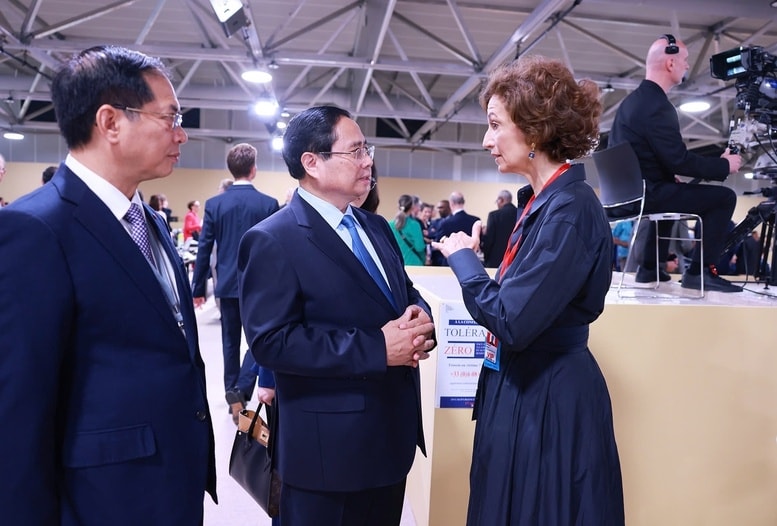 Thủ tướng Chính phủ Phạm Minh Chính gặp Tổng Giám đốc UNESCO Audrey Azoulay - Ảnh: VGP/Nhật Bắc