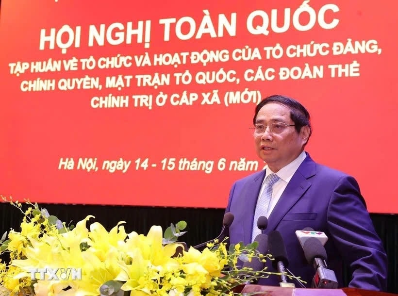 Thủ tướng Phạm Minh Chính phát biểu chỉ đạo Hội nghị. (Ảnh: Văn Điệp/TTXVN)