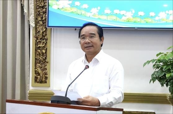 Chủ tịch UBND TP. Hồ Chí Minh Nguyễn Văn Được phát biểu tại hội nghị