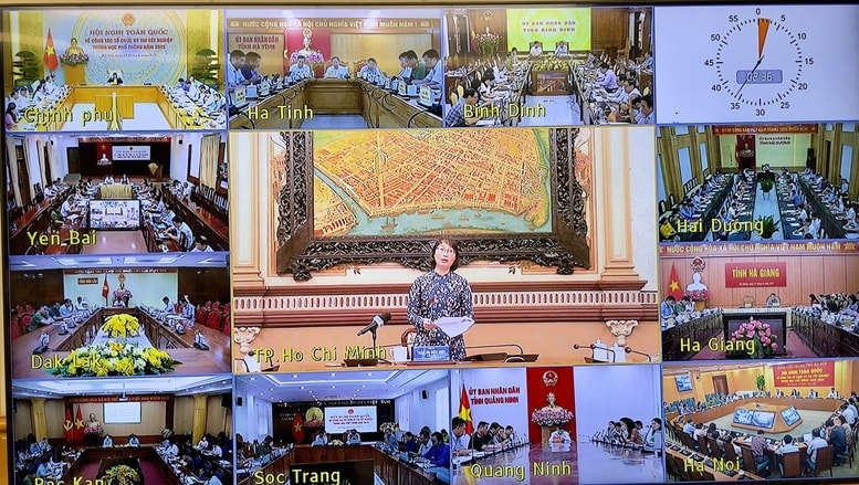 Hội nghị được kết nối trực tuyến tới trụ sở UBND các tỉnh, thành phố trực thuộc Trung ương - Ảnh: VGP/Nhật Bắc