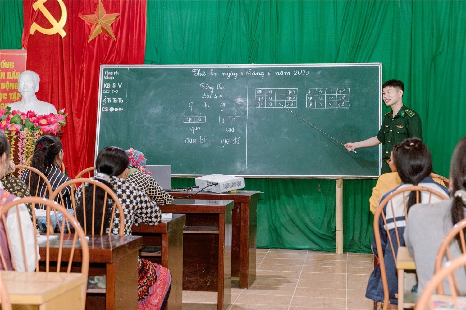 Trung úy Lăng Thanh Quang: Thế nên, bản thân em không chỉ coi đây là nhiệm vụ, mà hơn cả, đó là sự gắn bó chân thành với đồng bào vùng biên. Bởi chúng em là bộ đội mà! Trung úy Lăng Thanh Quang: Bản thân em không chỉ coi đây là nhiệm vụ, mà hơn cả, đó là sự gắn bó chân thành với đồng bào vùng biên. Bởi chúng em là bộ đội mà!