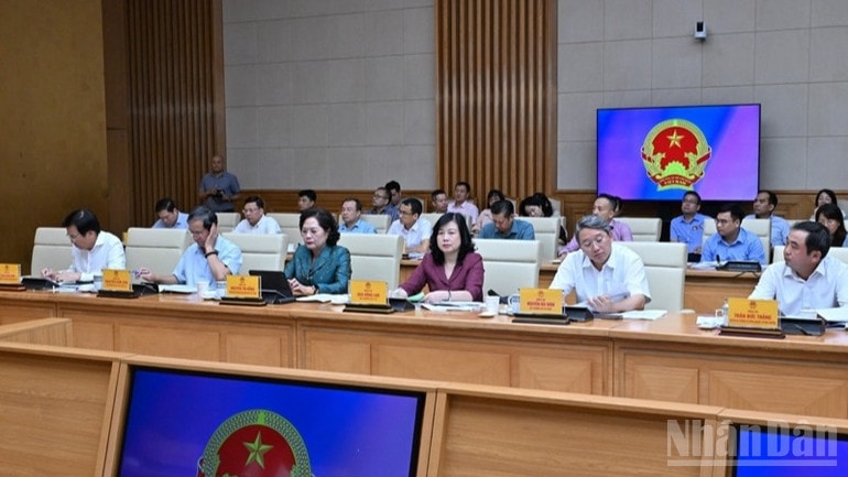 Lãnh đạo các bộ, ngành tham dự hội nghị. (Ảnh: Trần Hải) 