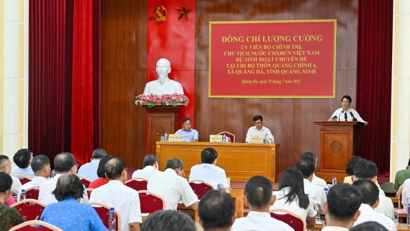 Chủ tịch nước Lương Cường dự sinh hoạt Chi bộ thôn Quảng Chính 6.