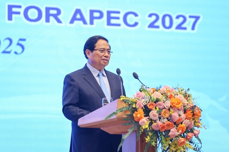 Thủ tướng Phạm Minh Chính chủ trì lễ công bố thành lập Ủy ban Quốc gia APEC 2027 của Việt Nam - Ảnh: VGP/Nhật Bắc