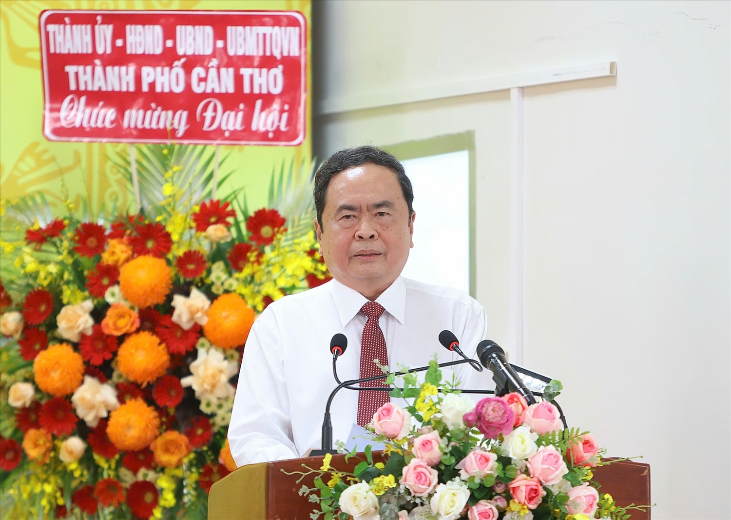Chủ tịch Quốc hội Trần Thanh Mẫn phát biểu chỉ đạo Đại hội. 